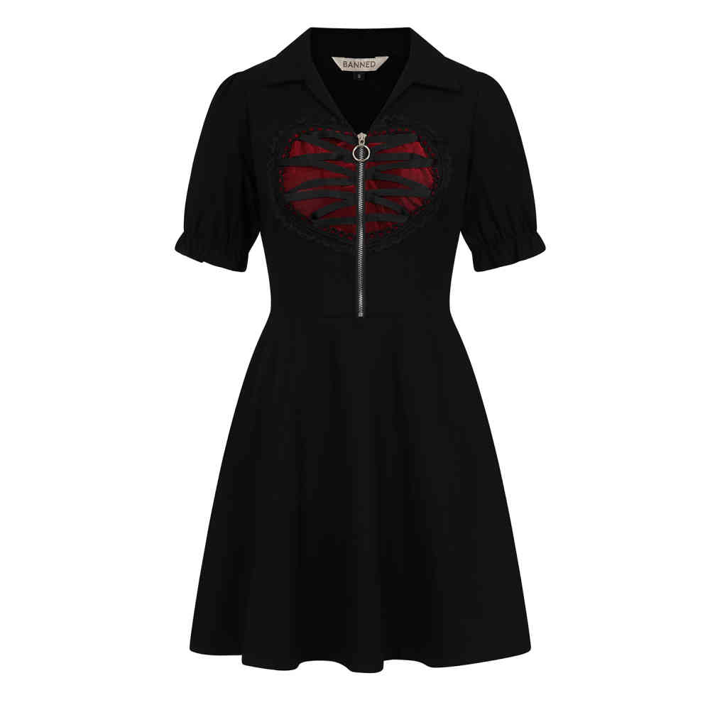 Banned - Elysia Kurzes Kleid - Schwarz